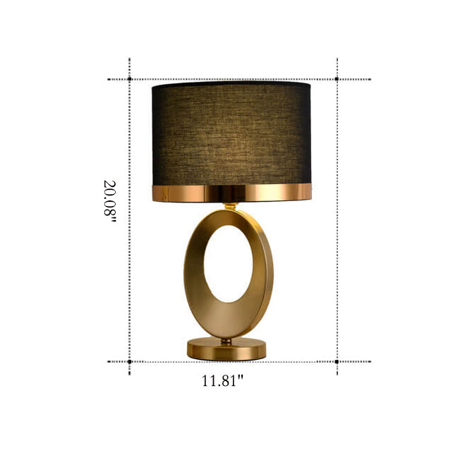 Moderner Luxusstoff-Ringfuß 1-Licht Tischlampe 