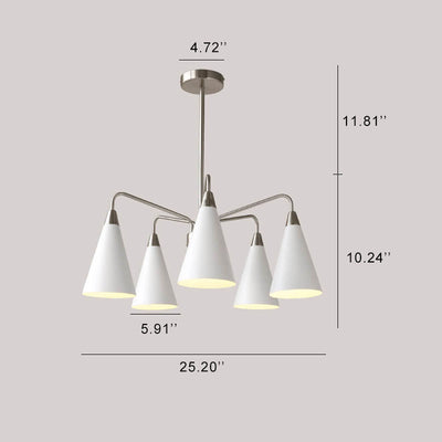 Nordic Tapered Shade Iron 3/5 Light Art Kronleuchter 