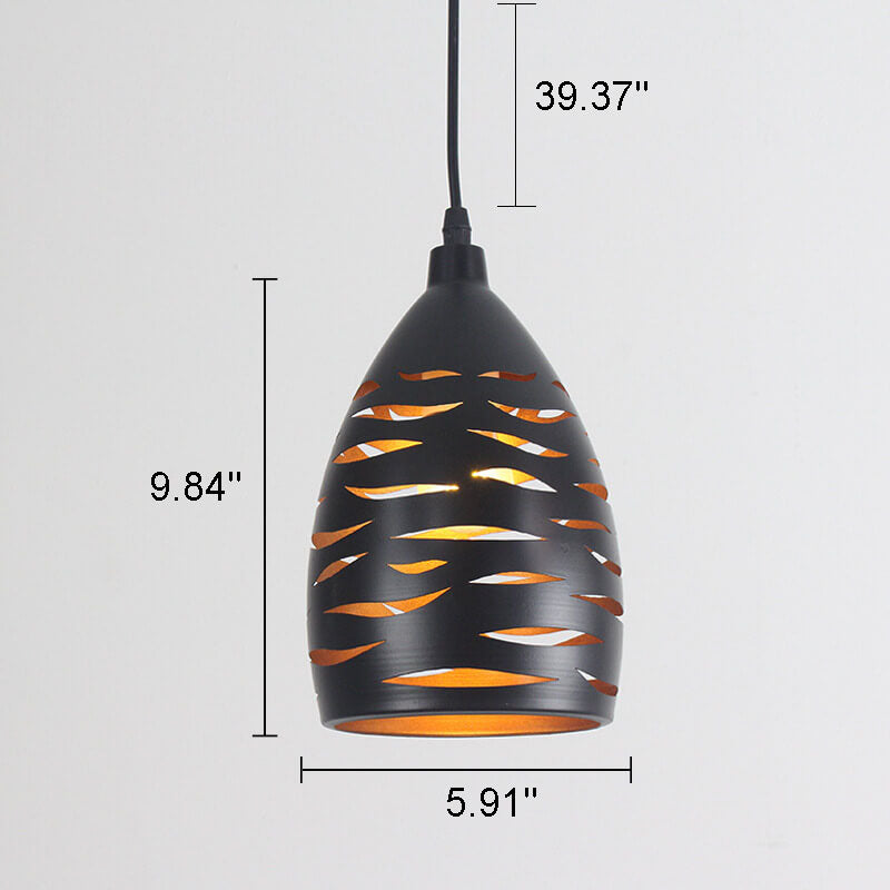 Retro Industrial Hollow Iron Bell 1-Light Pendelleuchte 