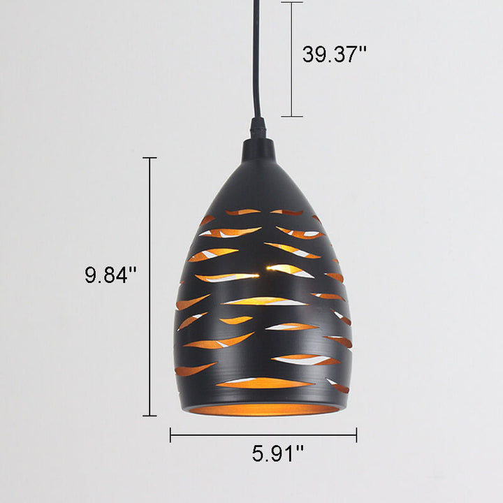 Retro Industrial Hollow Iron Bell 1-Light Pendelleuchte 