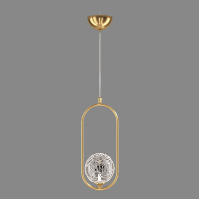 Simplicity Textured Crystal Glass Ball 1-Light LED Pendant Light