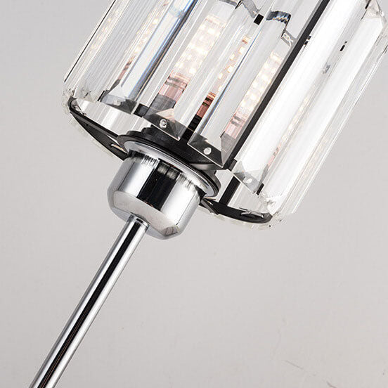 Moderner minimalistischer Glassäulen-Schirm 1-Licht Tischlampe 