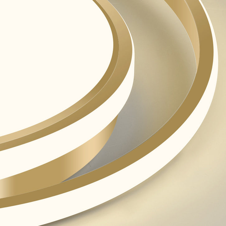 Plafonnier LED à montage encastré, lumière moderne et de luxe, cercle doré 