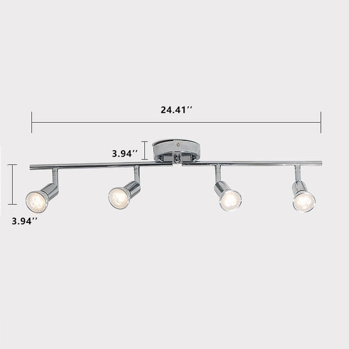 Plafonnier encastré à projecteurs réglables à 4 lumières en fer simple 