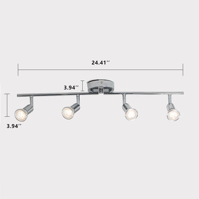 Simple Iron 4-Light Track Adjustable Spotlight Flush Mount Ceiling Light