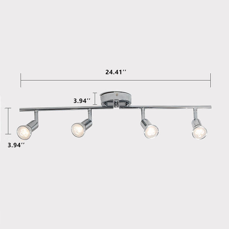 Simple Iron 4-Light Track Adjustable Spotlight Deckeneinbau-Deckenleuchte 