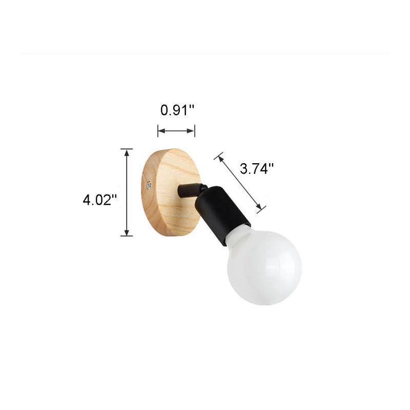 Nordic Minimalist Log Spotlight 1-Light Wall Sconce Lamp