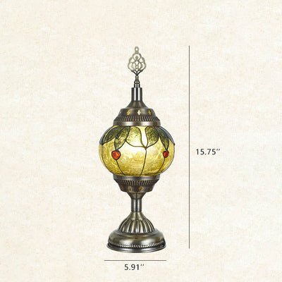 Vintage Turkish Stained Enamel Iron 1-Light Table Lamp