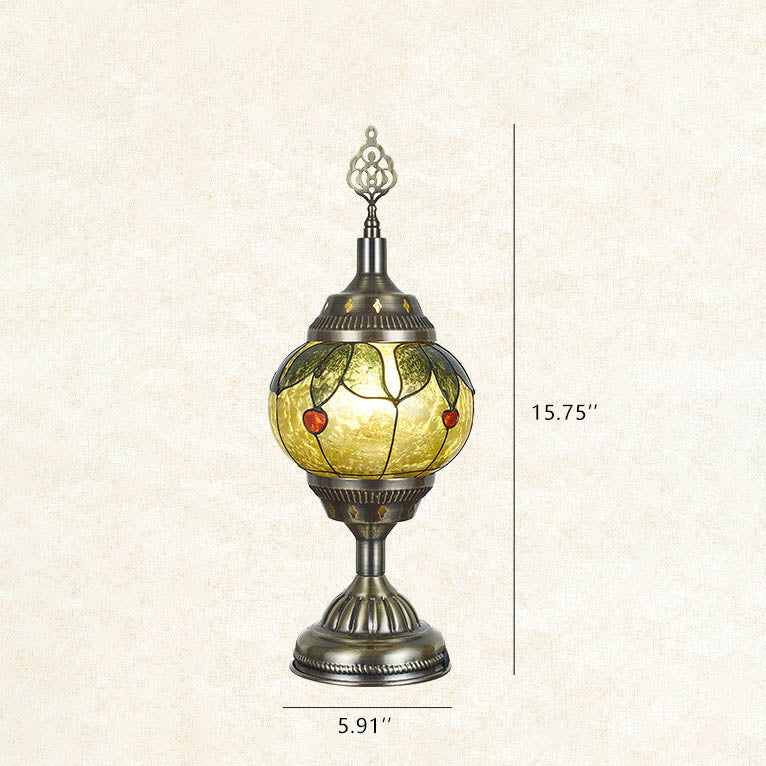 Vintage Turkish Stained Enamel Iron 1-Light Table Lamp