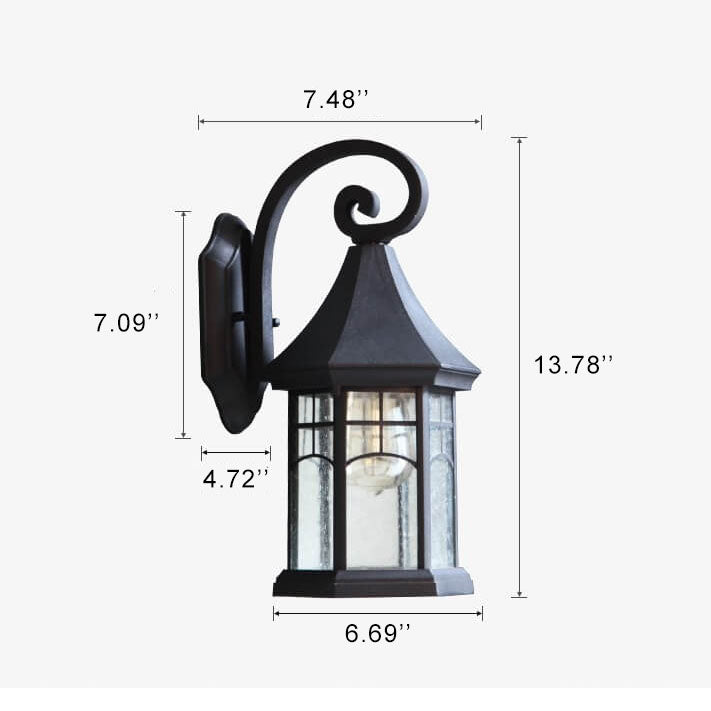 Lanterne européenne rétro étanche 1 lumière applique murale extérieure 