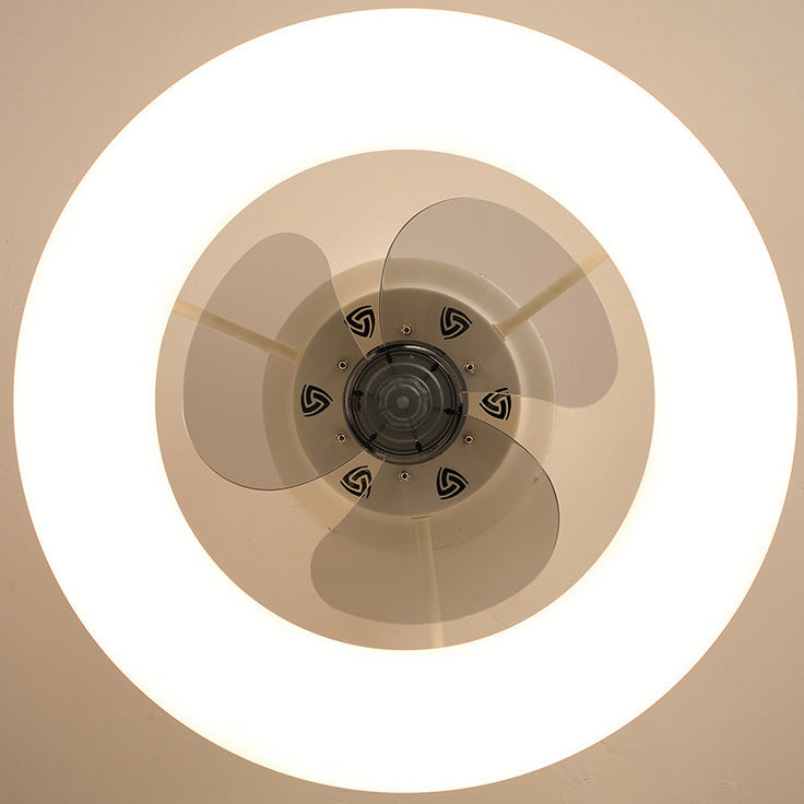 Modern Creative Circle LED Semi-Flush Mount Ceiling Fan Light