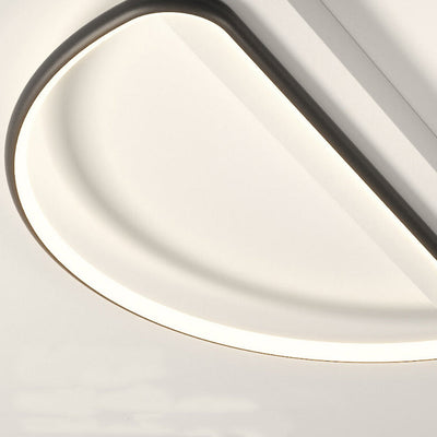 Minimalist Black and White Round LED Flush Mount Ceiling Light