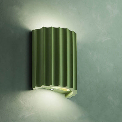 Macaron Resin Striped Half Cylinder 1-Light Wall Sconce Lamp