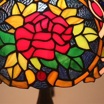 Lámpara de mesa Tiffany European Blooming Flower de 1 luz 