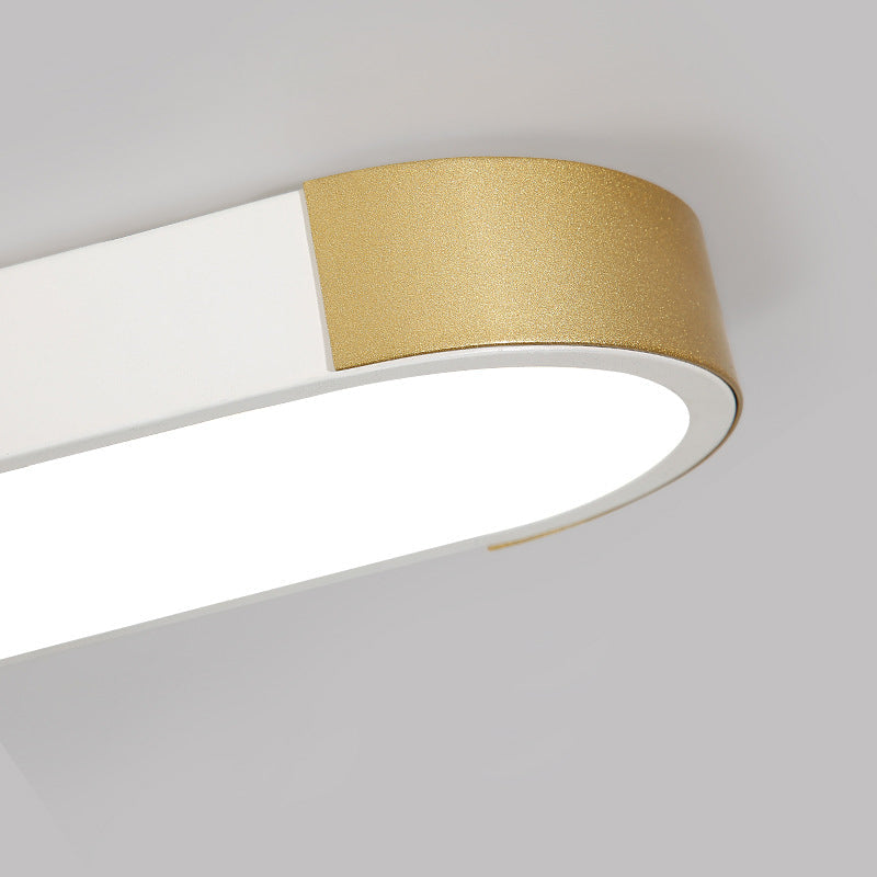 Modern Minimalist Rectangular Ring LED Flush Mount Ceiling Light