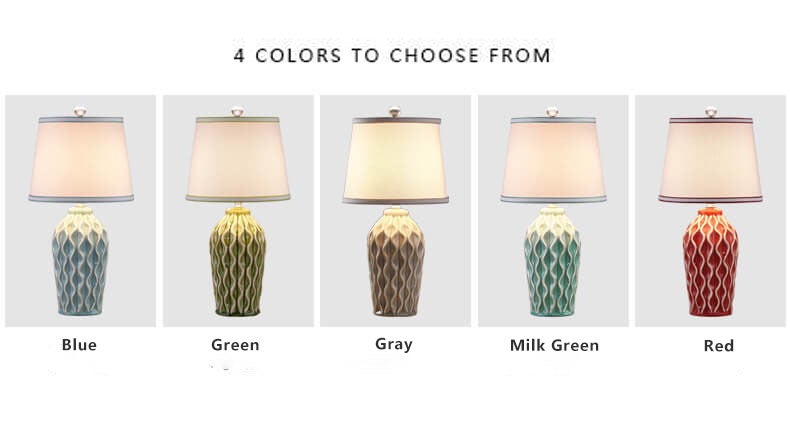 Modern Simple Fabric Ice Cracked Ceramics 1-Light Table Lamp