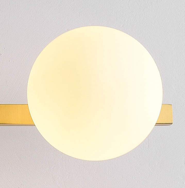 Moderne Kupfer-Glas-Kugel 3/4 Licht Spiegel Frontlicht 