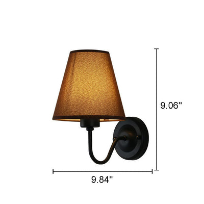 Modern Fabric Bell Shade Bend Arm 1-Light Wall Sconce Lamp