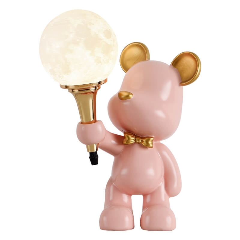 Creative Cartoon Bear Resin 1-Light Night Light Table Lamp