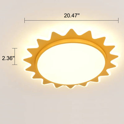 Creative Cartoon Sun Shaped LED Flush Mount Ceiling Light