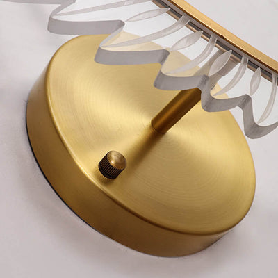 Moderne Acryl Feder Gold Kupfer LED Wandleuchte 