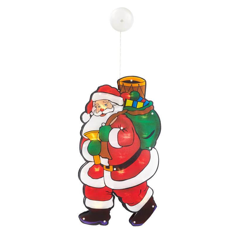 Décoration de fenêtre à ventouse avec lumières de Noël à l&