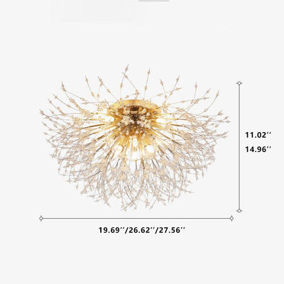 Modern Creative Dandelion Crystal 5/6/8 Light Semi-Flush Mount Ceiling Light