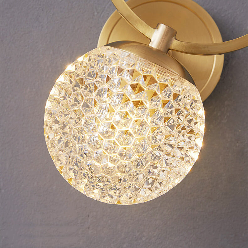 Moderne Luxus Kristall Messing Hängering 1-Licht Wandleuchte 