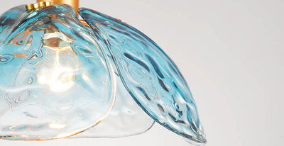 Suspension Luminaire à 1 Lumière en Verre Coloré Pétale de Fleur Moderne 