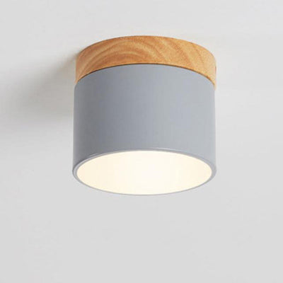 Scandinavian Macaroon Solid Color Log LED Flush Mount Ceiling Light