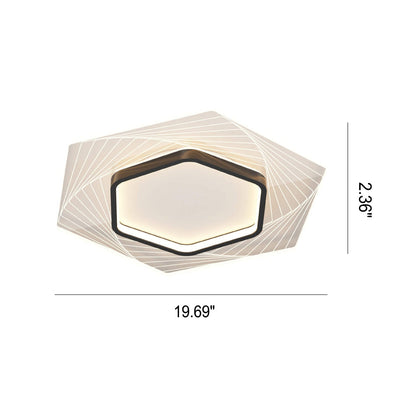 Nordic Minimalist Geometric Hexagonal LED Flush Mount Ceiling Light