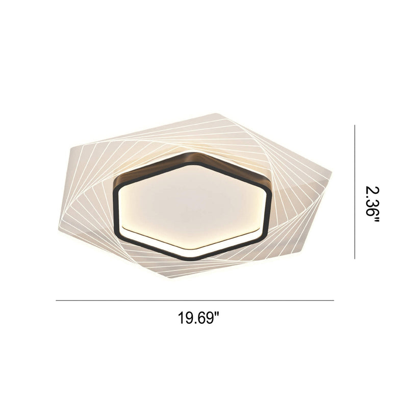 Nordic Minimalist Geometric Hexagonal LED Flush Mount Ceiling Light