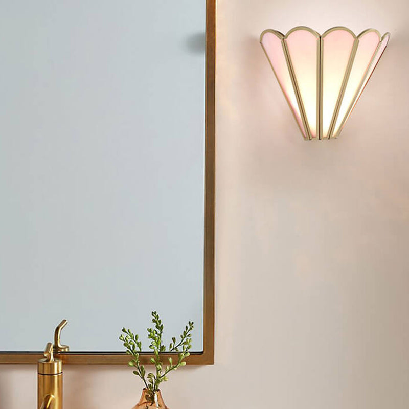 Nordische minimalistische 1-flammige Wandleuchte aus Messingglas 