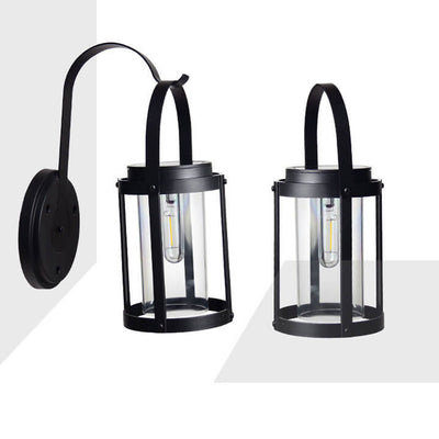Solar ABS Cylindrical Lampshade Waterproof LED Portable and Hangable Outdoor Light