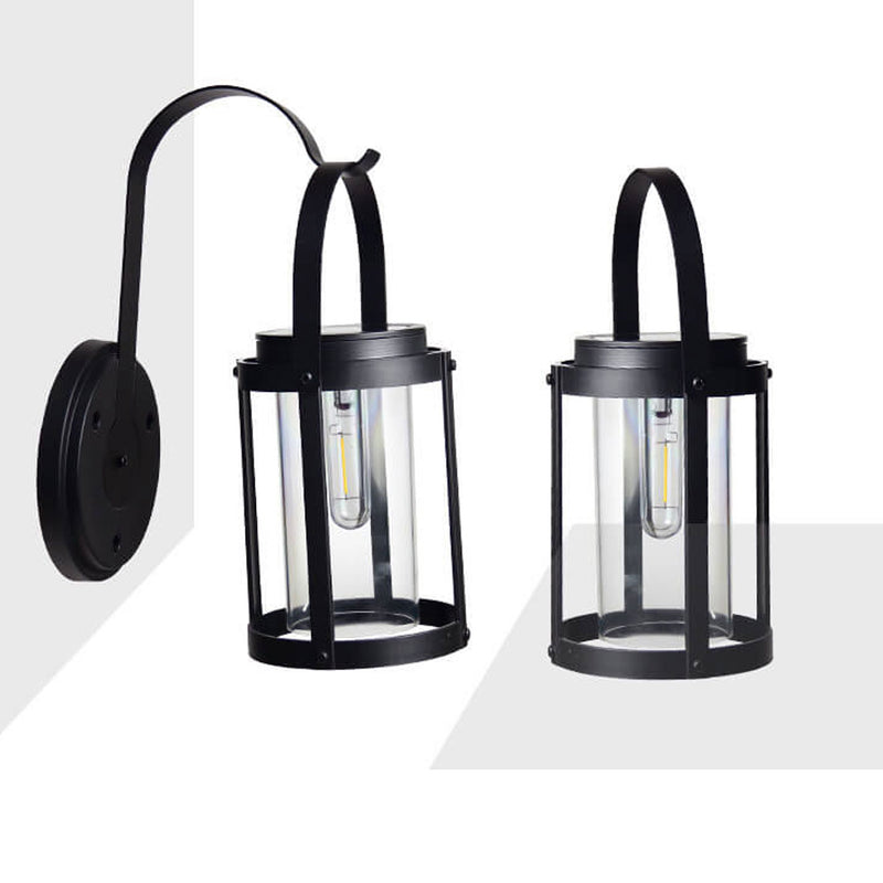 Solar ABS Cylindrical Lampshade Waterproof LED Portable and Hangable Outdoor Light