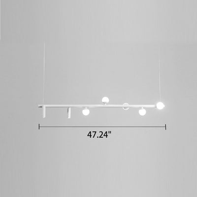 Minimalistischer Island Light Linearer 6/7-Licht-Acryl-Eisen-LED-Kronleuchter 