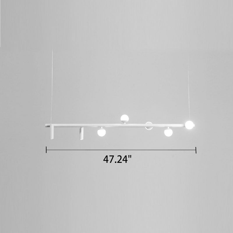 Minimalistischer Island Light Linearer 6/7-Licht-Acryl-Eisen-LED-Kronleuchter 