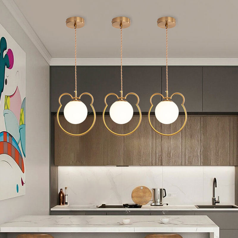 Modern Simple Cute Bear Outline Design 1-Light Pendant Light