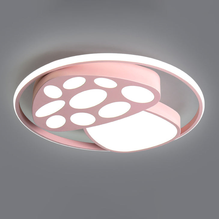 Modern Cartoon Mushroom Circle LED Kids Flush Mount Ceiling Light