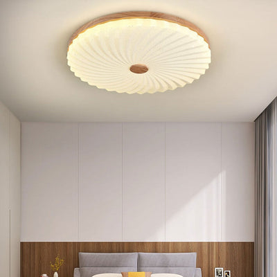 Chinese Log Simple Round LED Flush Mount Light