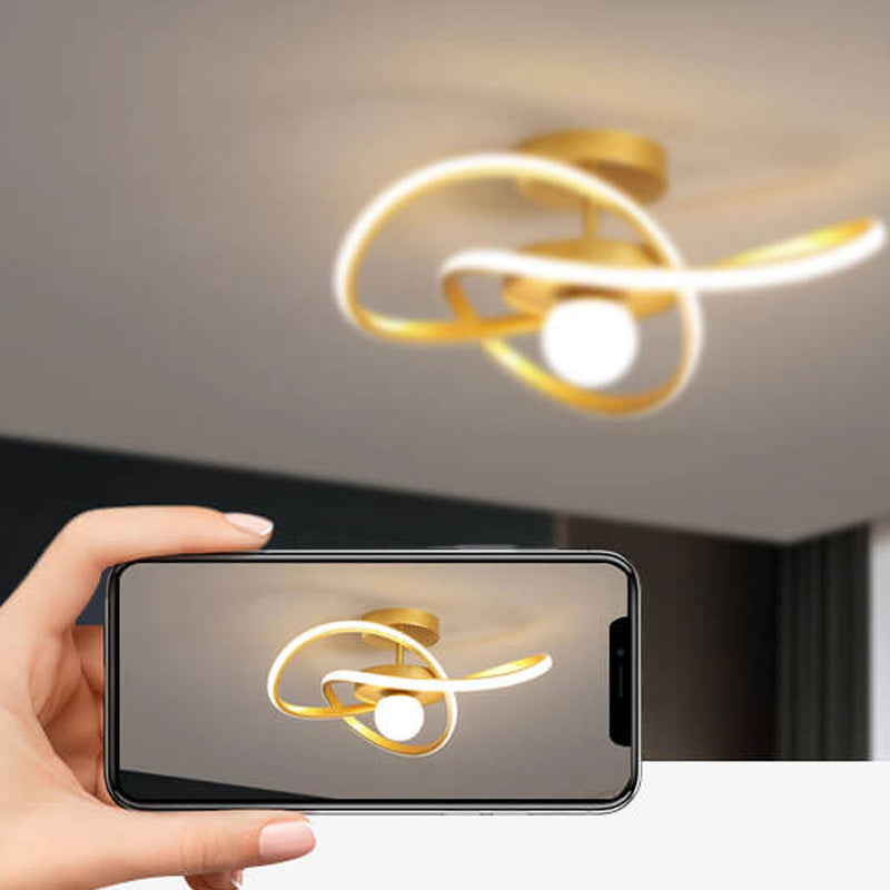 Nordic Modern Simple Streamer Surround Design LED Semi-Flush Mount Light