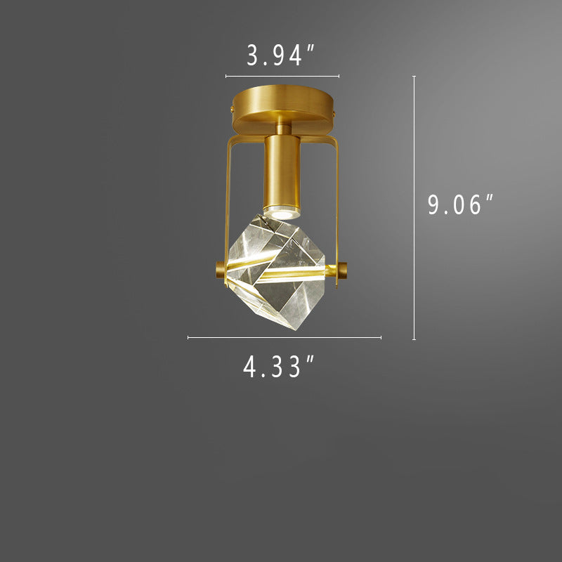 Industrial All Copper Bubble Crystal Ball Design LED Flush Mount Light