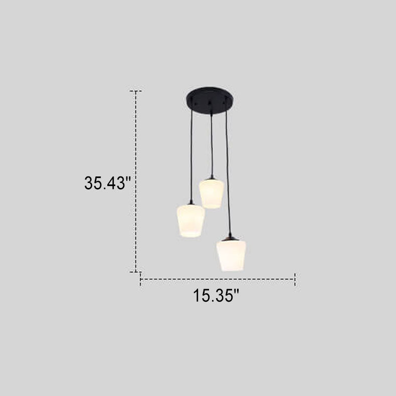 Nordic Simple Cone Shade Island Light 3-Light Chandelier