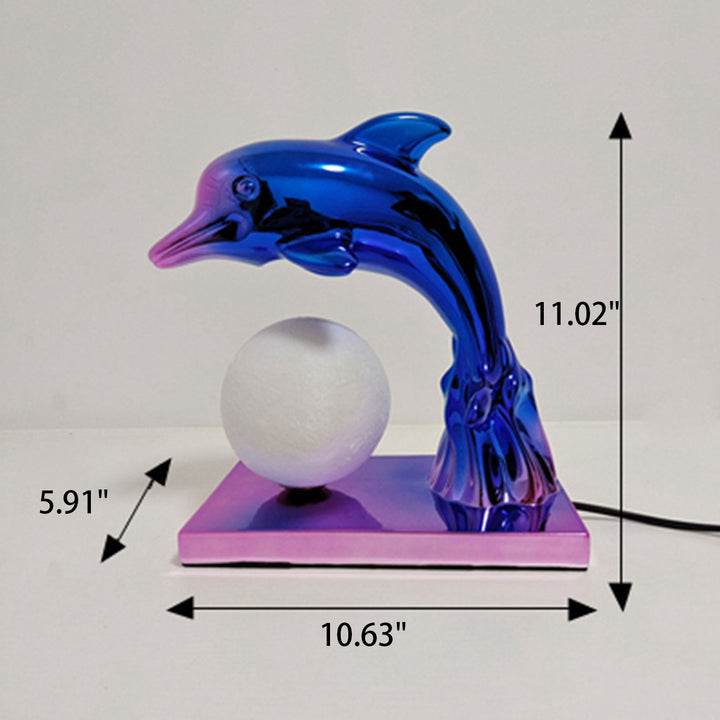 Lampe de Table 1 Lumière avec Abat-jour en Forme de Dauphin Créatif Nordique 