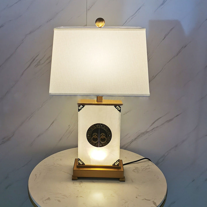 Lampe de Table en Cuivre et Lucite de Luxe Chinoise à 1 Lumière 