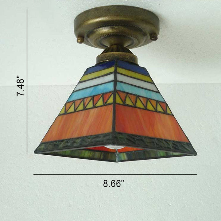 Luz de Montaje Semiempotrado Vintage Europea Tiffany de 1 Luz 