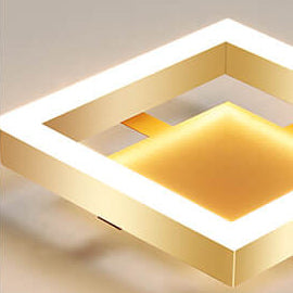 Moderne kreative quadratische runde LED-Deckenleuchte mit halbbündiger Montage 