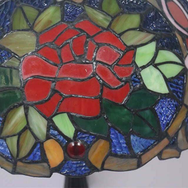 Lámpara de mesa Tiffany European Blooming Flower de 1 luz 