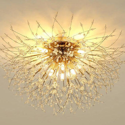 Modern Creative Dandelion Crystal 5/6/8 Light Semi-Flush Mount Ceiling Light