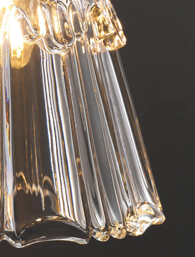 Moderne Luxus-Glasglockenschirm-Messing-1-Licht-Pendelleuchte 